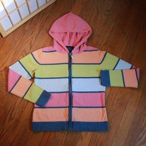 Crazy Horse (by Liz Claiborne) Petite Striped Hooded Cardigan Sweater